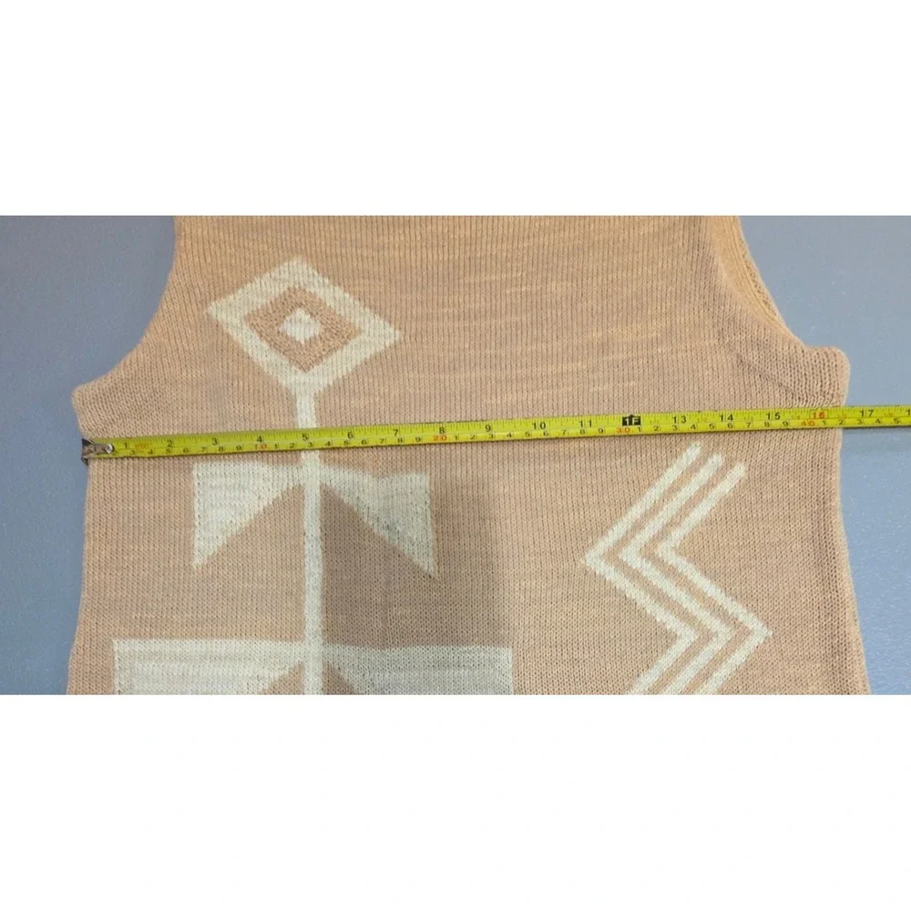 Lauren Ralph Lauren Womens PS Tan Cream Aztec Sleeveless Knit Dress